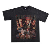 Film Star T Shirt Trendy Cotton Short Sleeve Loose round Neck Retro Design T-shirt for Men and Women