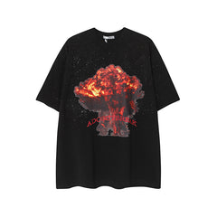 Camisas Vintage Hombre Vintage Flame Loose Short Sleeve T-Shirt