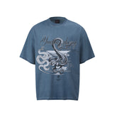 80s Casual Classics Shirts 3D Digital Inkjet Snake Battle Printing Loose Crew Neck Short Sleeve T-Shirt