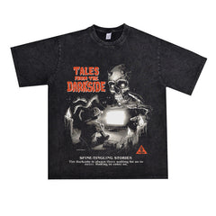 Film Star T Shirt Movie Demon Night Legend Trend Pure Cotton Short Sleeve Loose Retro T-shirt Men and Women