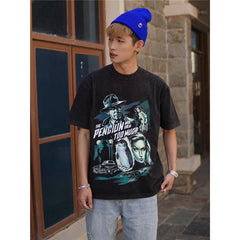 Film Star T Shirt Movie The Man Who Knew Too Much Pure Cotton Loose Short Sleeve American Retro Trendy T-shirt Men