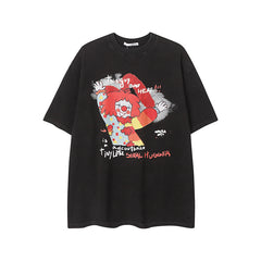 Camisas Vintage Hombre Vintage Fun Clown Graffiti Short Sleeve T-Shirt