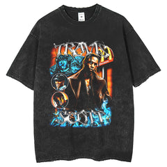 Men T Shirts Rapper Vintage Print Make Old Short Sleeve T-Shirt