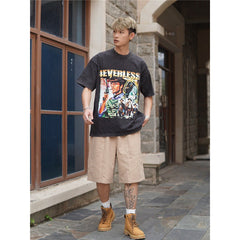 Film Star T Shirt Cotton Short Sleeve Loose Retro Design T-shirt