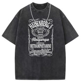 Men T Shirts Short Sleeve T-Shirt Washed Old Punk