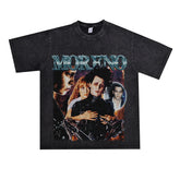 Film Star T Shirt Edward Short Sleeve Loose Retro American Street T-shirt Men and Women