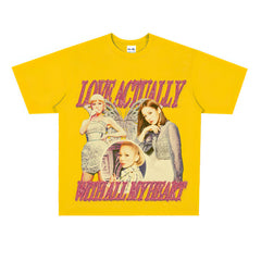 Film Star T Shirt Loose Retro Street T-shirt Men and Women Same Style