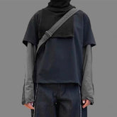 Men Jacket Fake Two Long-sleeved Color Matching T-shirt