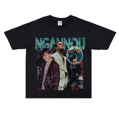 Film Star T Shirt Short Sleeve Loose Retro American Design T-shirt Men