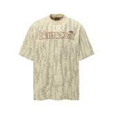 80s Casual Classics Shirts Vintage Alphabet Print Waves Loose Crew Neck Short Sleeve T-Shirt