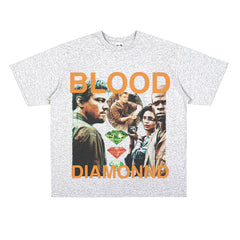 Film Star T Shirt Loose Heavy American Retro Street Cotton T-shirt Men and Women