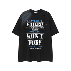 Camisas Vintage Hombre Vintage Graffiti Letter Print Short Sleeve T-Shirt