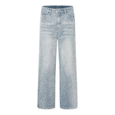 American Men Jeans Vintage Wash Old Straight Jeans