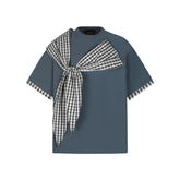 80s Casual Classics Shirts Contrast Checked T-Shirt Short Sleeve Top