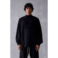 Fog Essentials Long Sleeve T-Shirt Silicone Logo Loose Crew Neck Long Sleeve T-Shirt