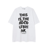 Camisas Vintage Hombre Vintage Letter Cleanfit Loose Short Sleeve T-Shirt