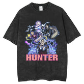 Men T Shirts Full-time Hunter Print T-Shirt Short Sleeve Washed Old
