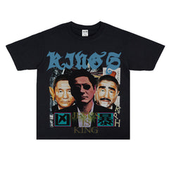 Film Star T Shirt Loose American Retro Street Cotton T-shirt for Men and Women