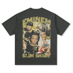 Detroit Eminem T Shirt Crew Neck Heavy Retro Old T Shirt