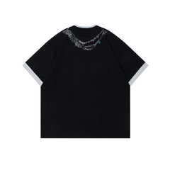 Ellie Seattle Shirt Necklace Printed Old Washed Short Sleeve T-Shirt