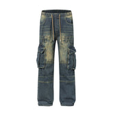 American Mens Jeans Wide Straight Retro Jeans