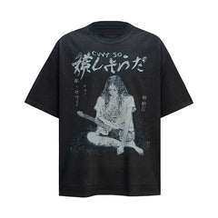 Ellie Seattle Shirt Vintage Melancholic Rich Second Generation Vintage Crew Neck Loose Short Sleeve T-Shirt