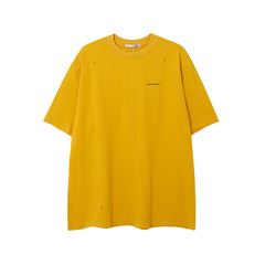 Camisas Vintage Hombre Vintage Ripped Loose Short Sleeve T-Shirt