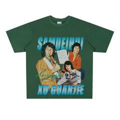 Film Star T Shirt a Pop Singer. Samuel Hui Commemorative Edition Printed Loose Heavy T-shirt