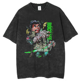 Men T Shirts Hokage Xiao Li Printed T-Shirt Retro Washed Old Cotton Short Sleeves