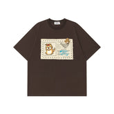 Ellie Seattle Shirt Summer Loose Wash Old Half Sleeve T-Shirt