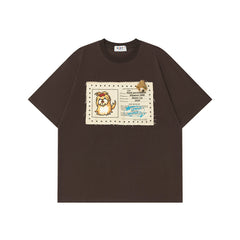 Ellie Seattle Shirt Summer Loose Wash Old Half Sleeve T-Shirt