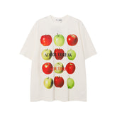 Camisas Vintage Hombre Summer Dopamine Apple Print Short Sleeve T-Shirt