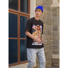 Film Star T Shirt Cotton Loose Nostalgic Short Sleeve American Retro Trendy T-shirt