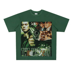 Film Star T Shirt Short Sleeve Loose Retro American Street T-shirt Men and Women