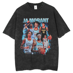 Men T Shirts Printed Vintage American T-Shirt Loose Wash Old