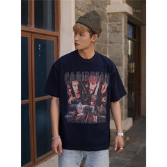 Film Star T Shirt Trendy Cotton Short Sleeve Loose round Neck Retro Design T-shirt for Men and Women