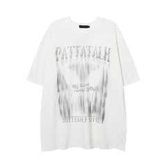 Camisas Vintage Hombre Butterfly Print Short Sleeve T-Shirt