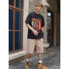 Film Star T Shirt Movie Hellboy Street Style Short Sleeve Loose American Print T-shirt Men and Women