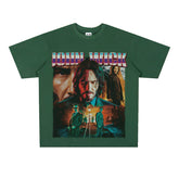 Film Star T Shirt Vintage American Street Printed round Neck T-shirt for Men and Women