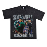 Film Star T Shirt Movie All-around Ambush Loose Retro Street Cotton Personality round Neck T-shirt Men and Women