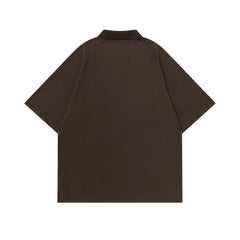 Ellie Seattle Shirt Vintage lapel stitched embroidered polo shirt