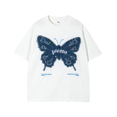 Camisas Vintage Hombre Vintage Butterfly Embroidered Oversize Top