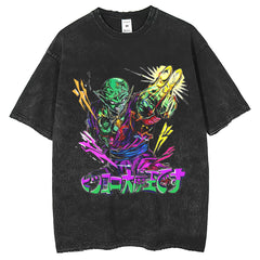 Men T Shirts Dragon Ball Anime T-Shirt Retro Washed Old Cotton Short Sleeves Loose