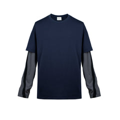 Men Jacket Fake Two Long-sleeved Color Matching T-shirt