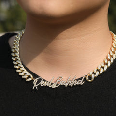 Jewelry Zircon Cuban Chain Letter Pendant Custom Necklace Alphabet Pieces Word Up St. Valentine's