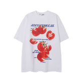 Camisas Vintage Hombre Vintage Tomato Print Short Sleeve T-Shirt oversize