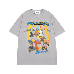 Ellie Seattle Shirt Cartoon Alphabet Print Crew Neck Short Sleeve T-Shirt