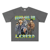 Film Star T Shirt Music Singer Lin Zixiang Loose Heavy Weight Retro Street Cotton T-shirt