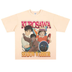 Film Star T Shirt Loose Heavy Street Small Neckline T-shirt Men and Women