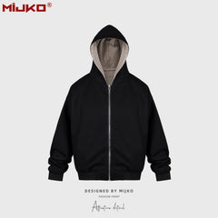 Men Jacket Double-Sided Hooded Jacket